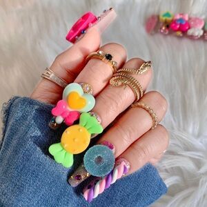 Candy Crush Custom Press On Nails | High Quality Nails | Handmade